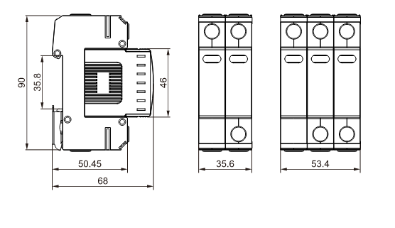 CAU5-T2-40PV-DC-SPD-Размер